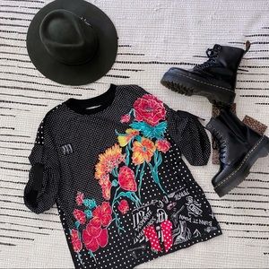 Vintage 80s Pinkys bullets and roses reworked Tee
